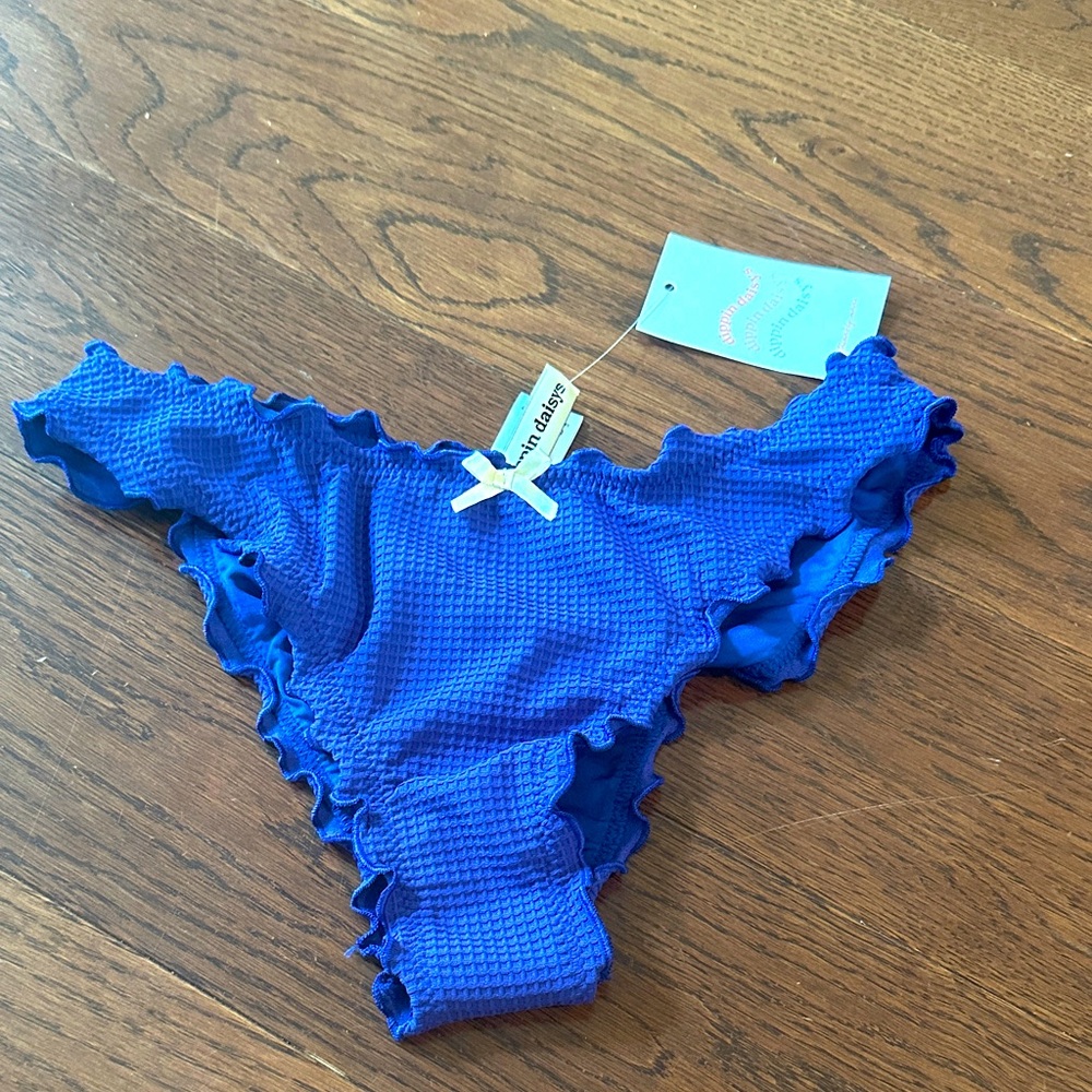 Dippin' Daisy's Vibrant Blue Textured Bikini Bottom